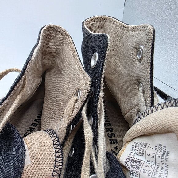 Converse Chuck Taylor Lift High Womens Size 7 Black Platform Shoes Casual Walkin - Picture 9 of 13